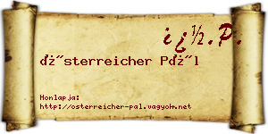 Österreicher Pál névjegykártya